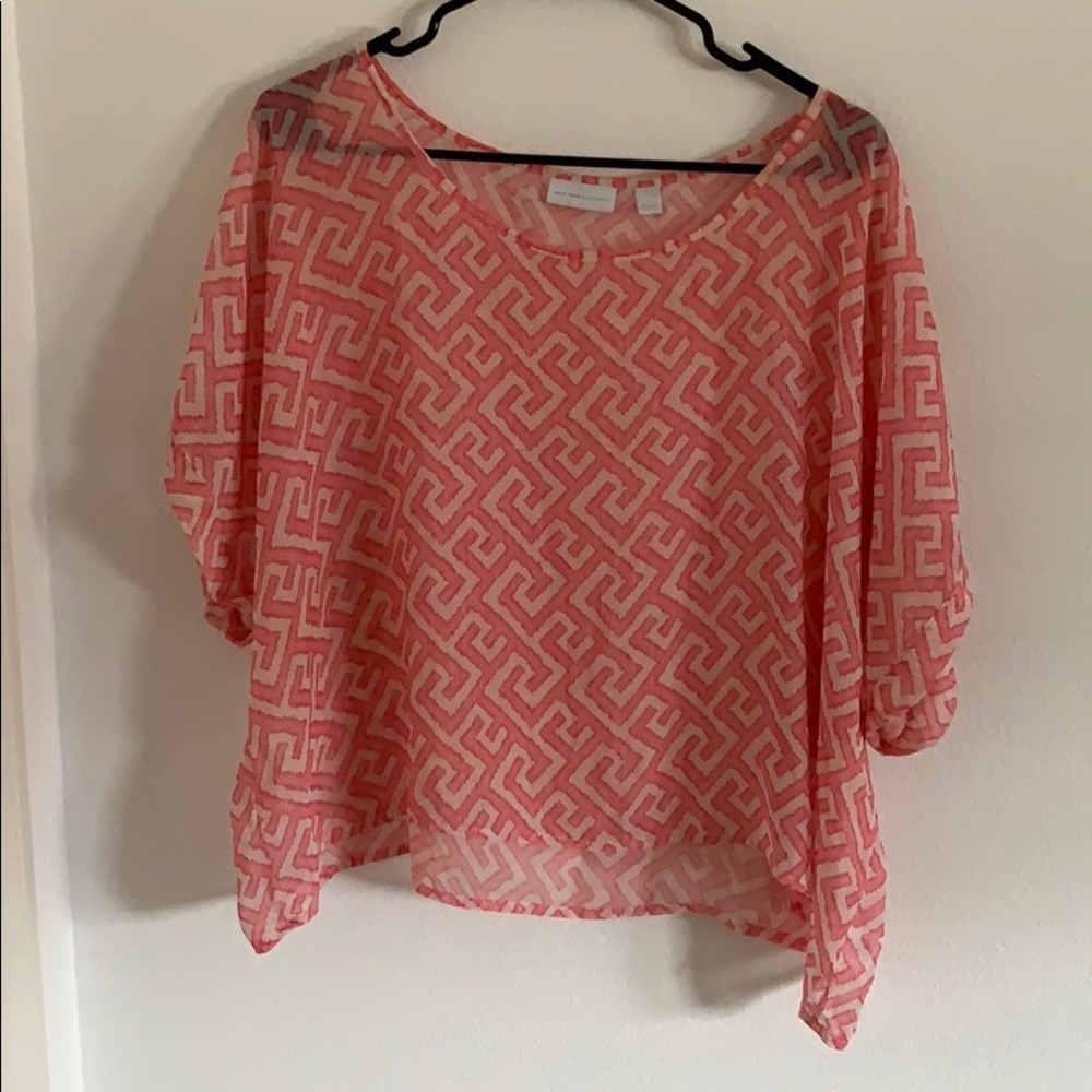 Loose Pink Printed Casual Shirt